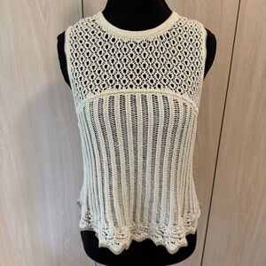 American Eagle Outfitters Cream Knit Tank Top